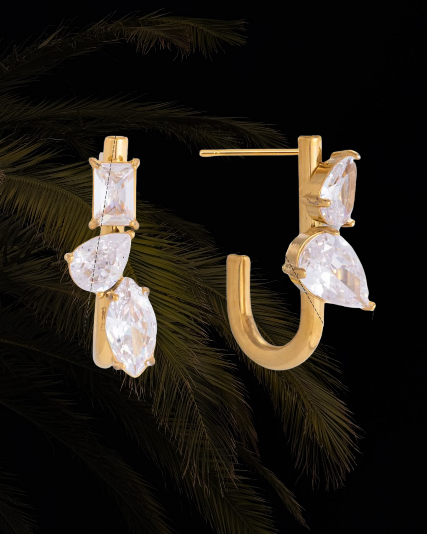Crystal J-Hoop Earrings