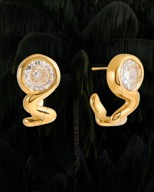 Crystal Sculptural Stud Earrings