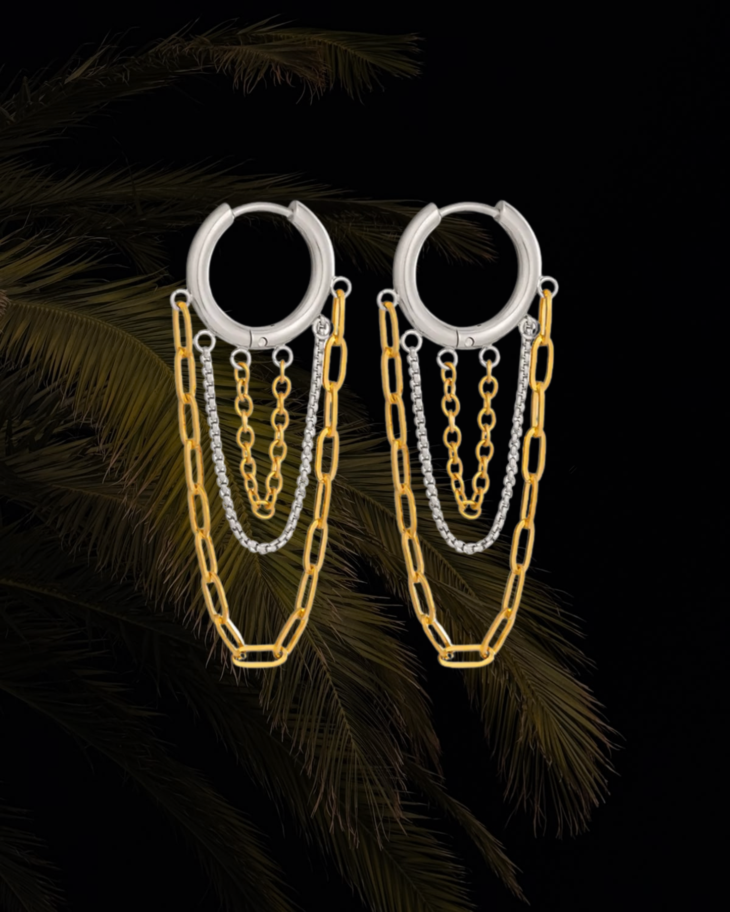 Multi-Layer Chain Hoop Earrings