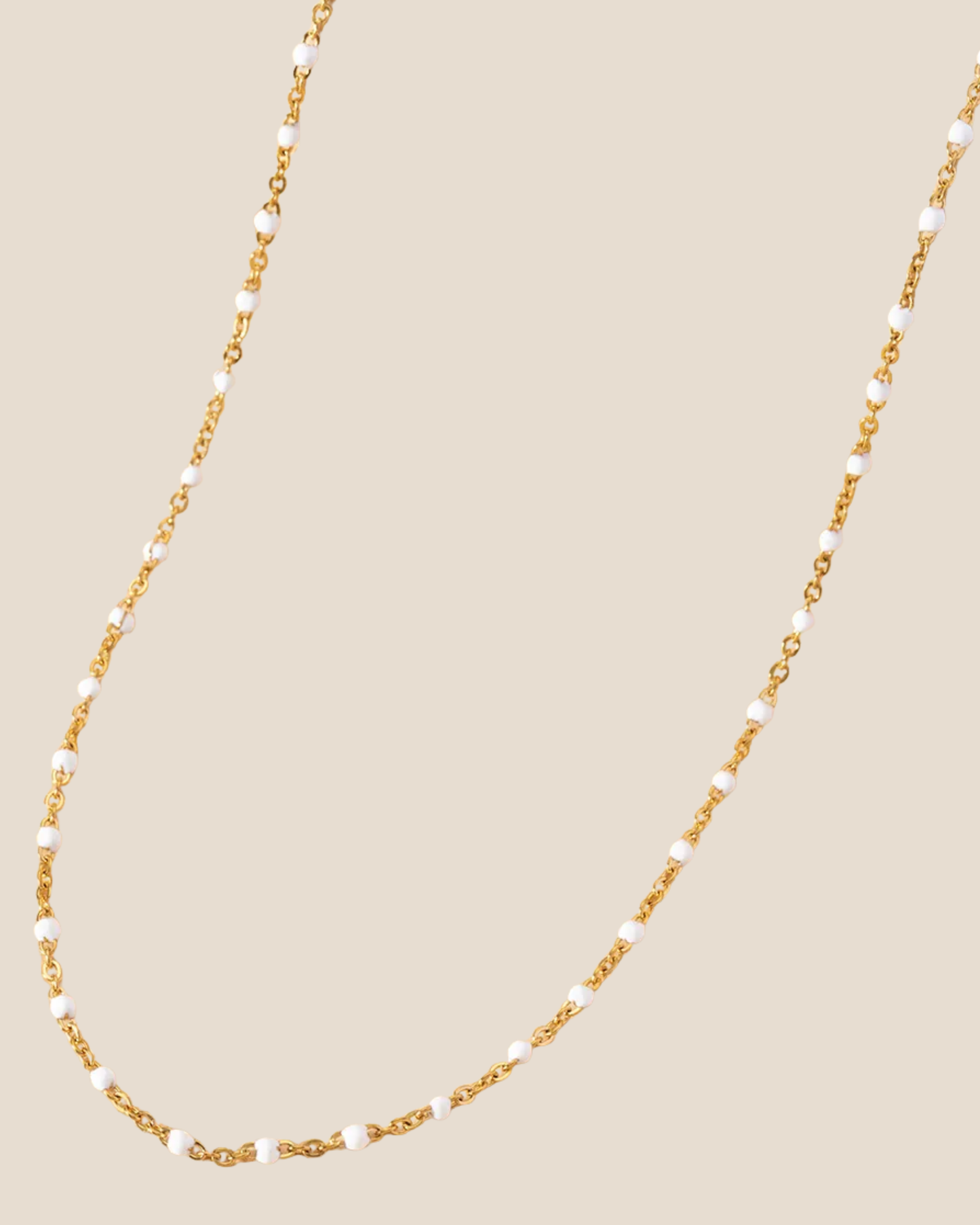 Beaded Gold Chain Necklace