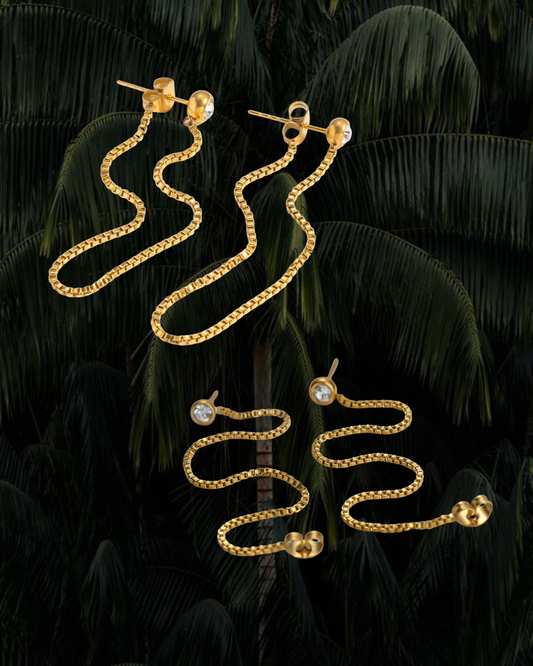 Cascade Chain Stud Earrings