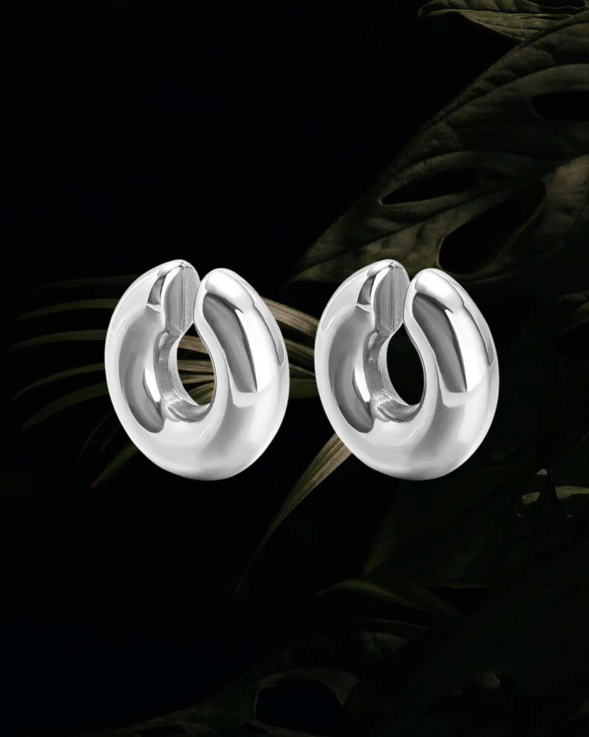 Sculpted Gold Ear Cuffs Silver
