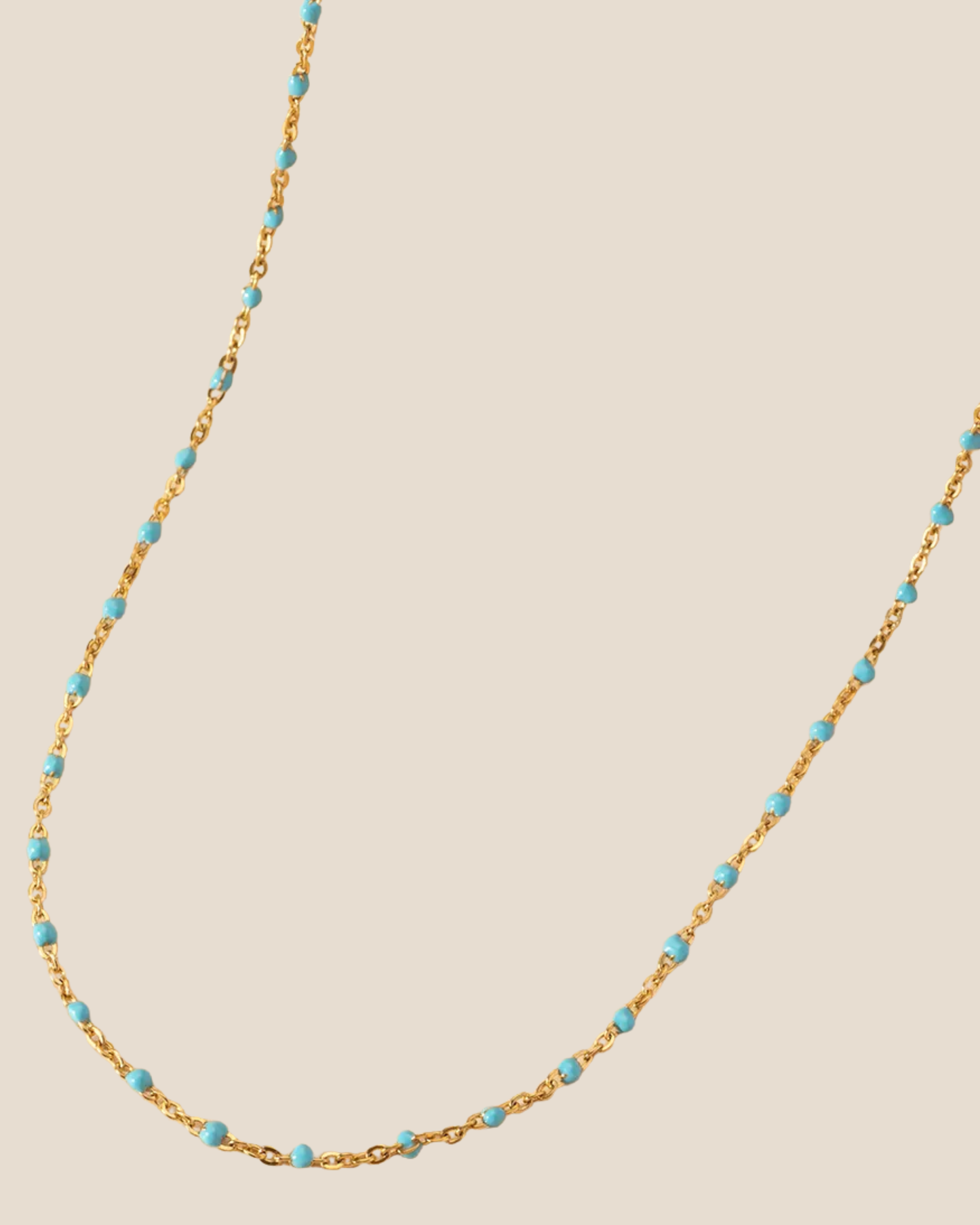 Beaded Gold Chain Necklace
