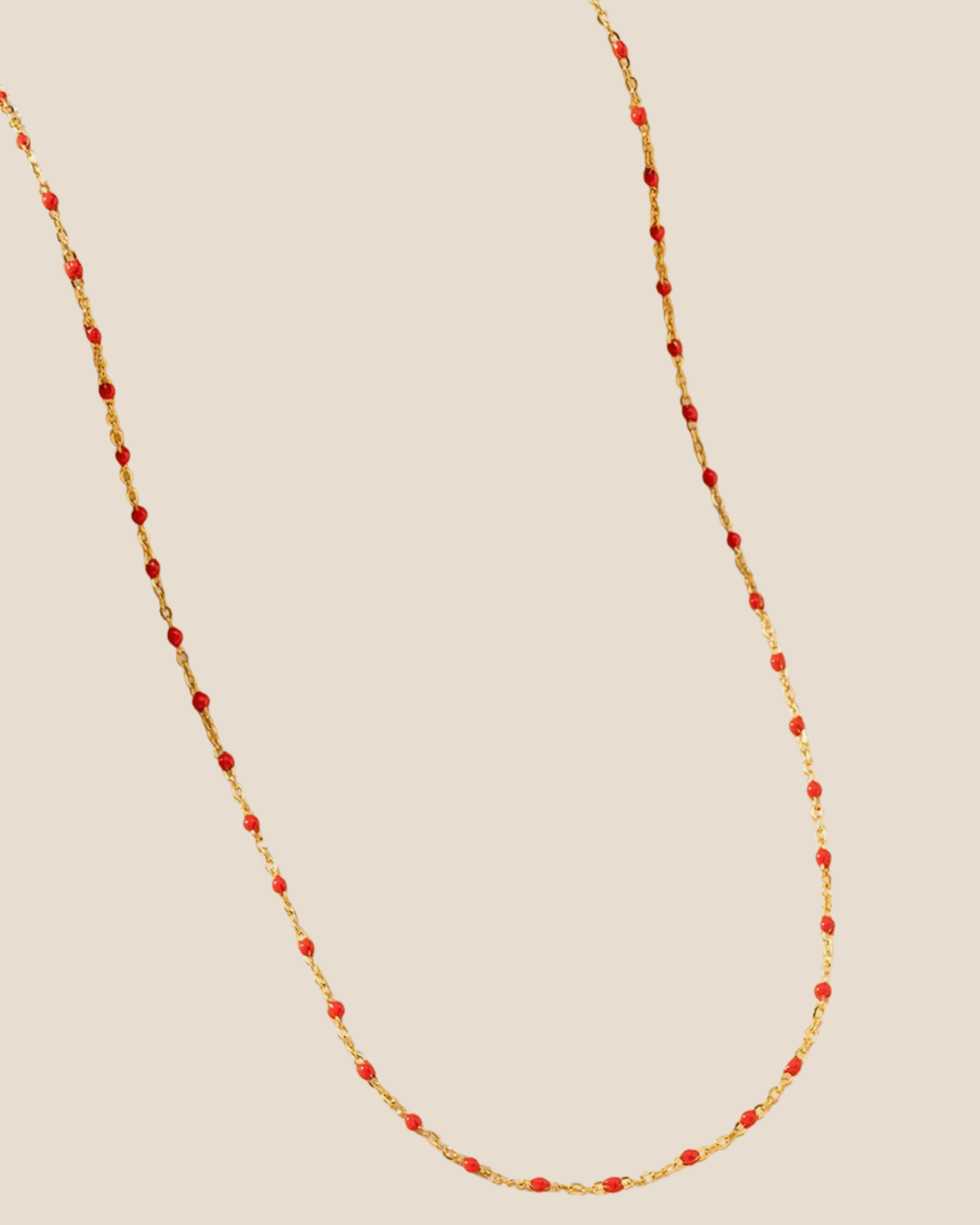 Beaded Gold Chain Necklace