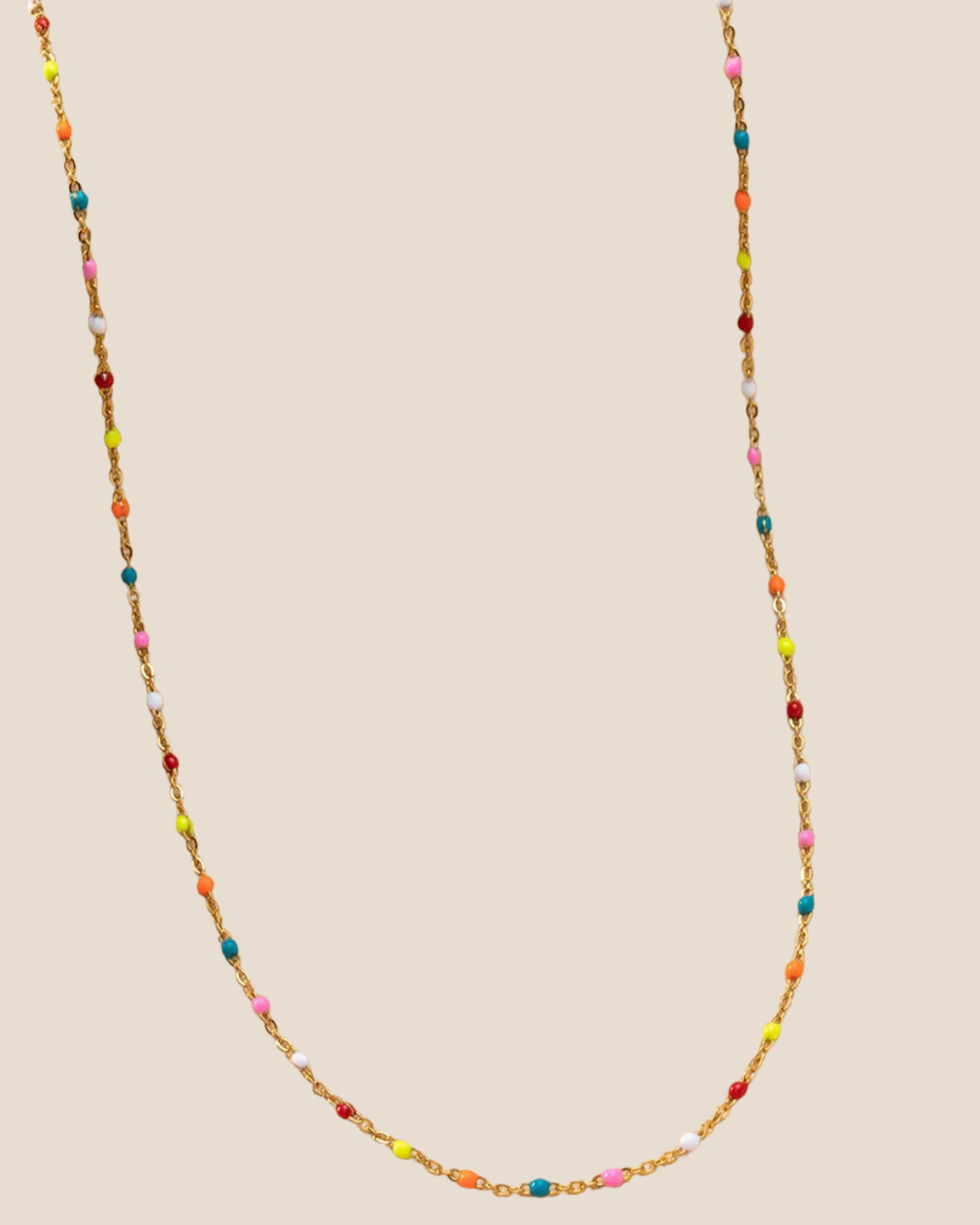 Beaded Gold Chain Necklace