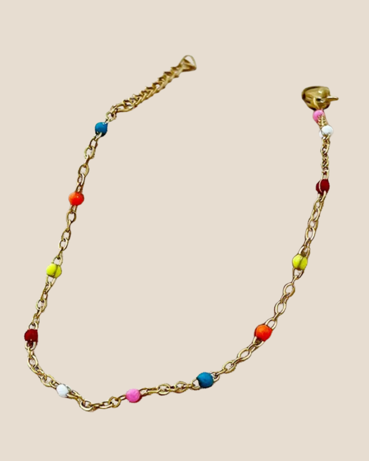 Beaded Gold Chain Bracelet