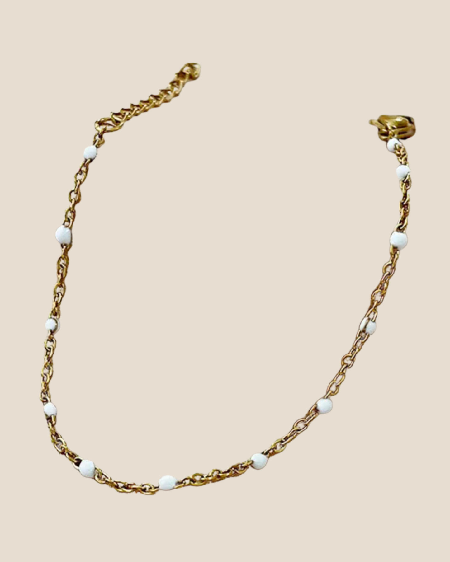 Beaded Gold Chain Bracelet