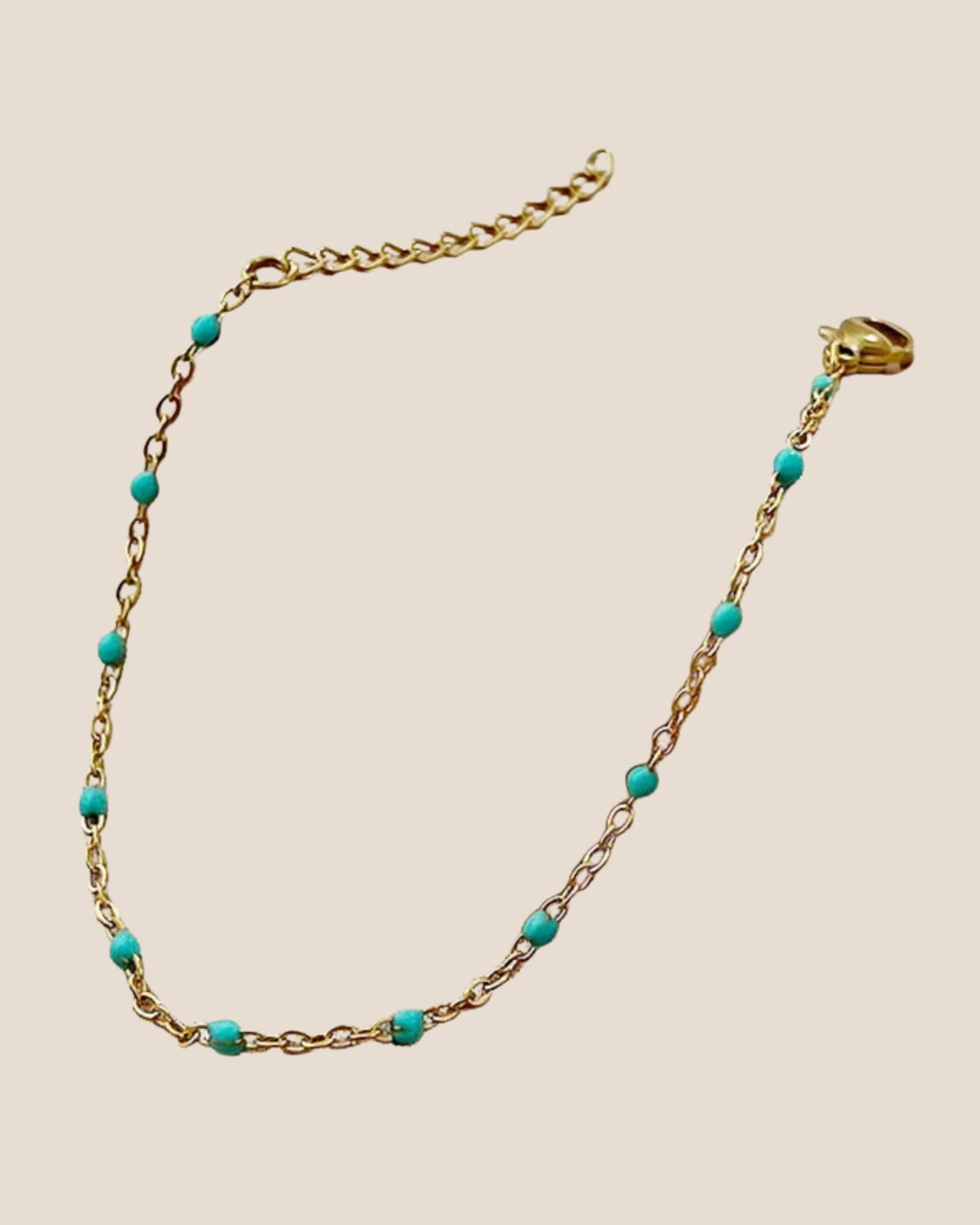 Beaded Gold Chain Bracelet