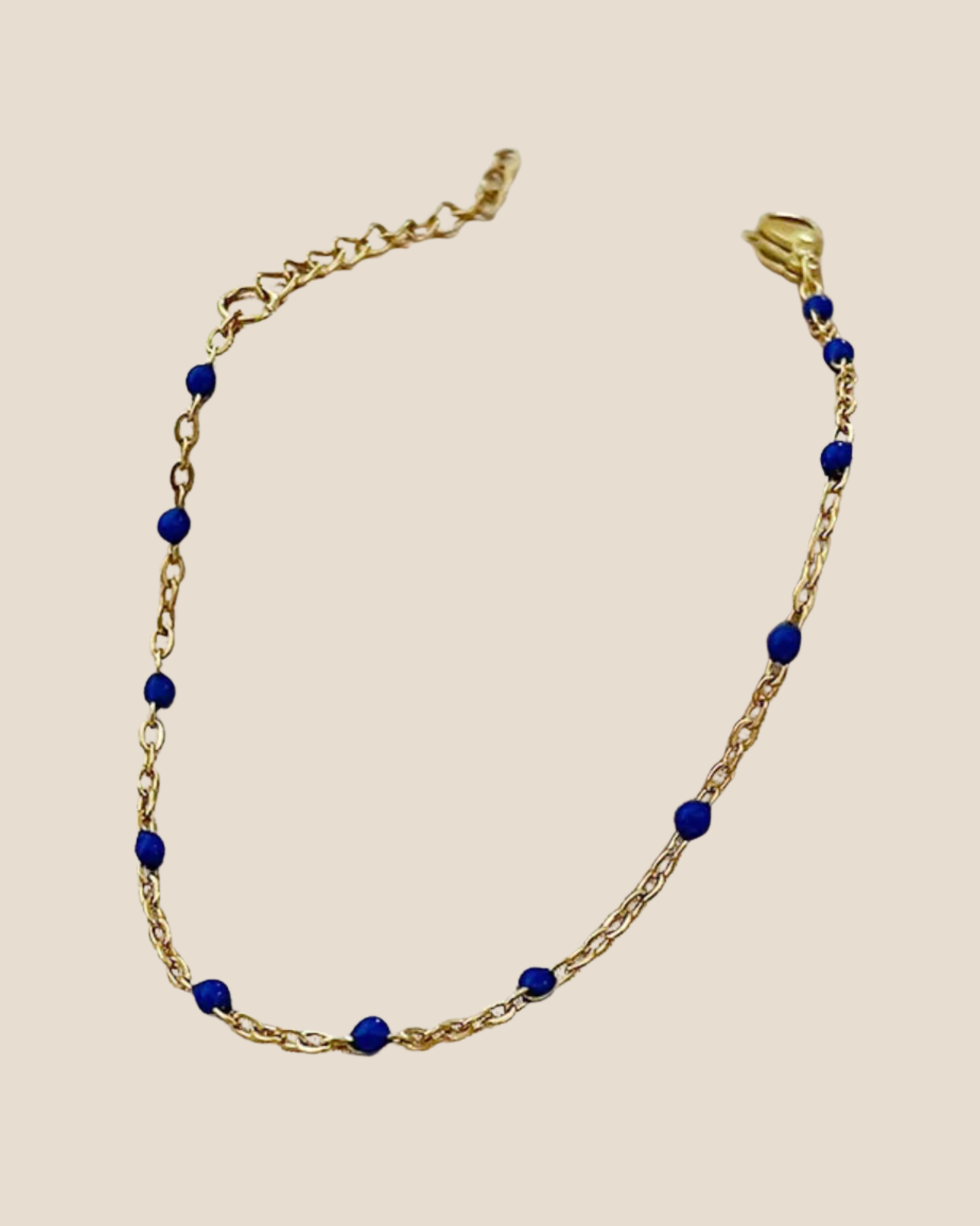 Beaded Gold Chain Bracelet