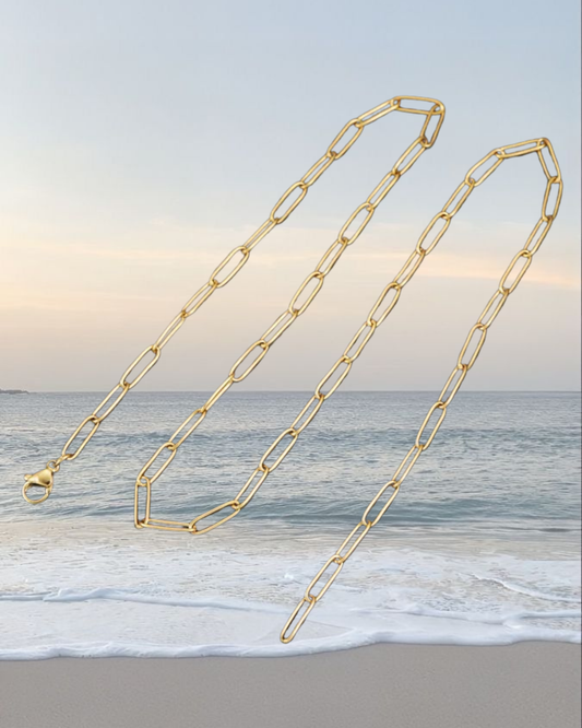 Gold Paperclip Chain Necklace